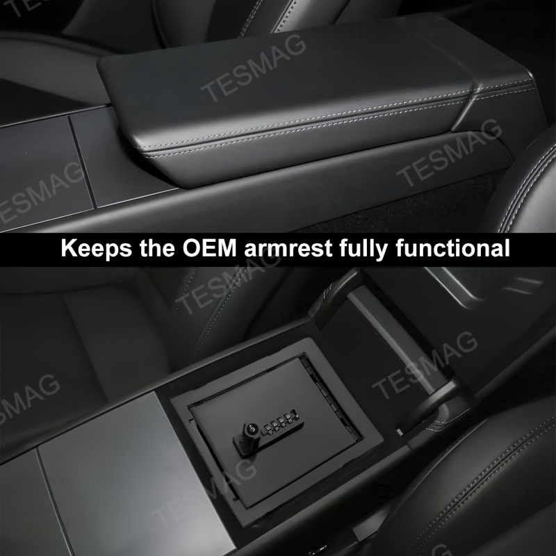 Anti-Theft Center Console Lock Box for Tesla Model 3 Highland/Model Y Juniper