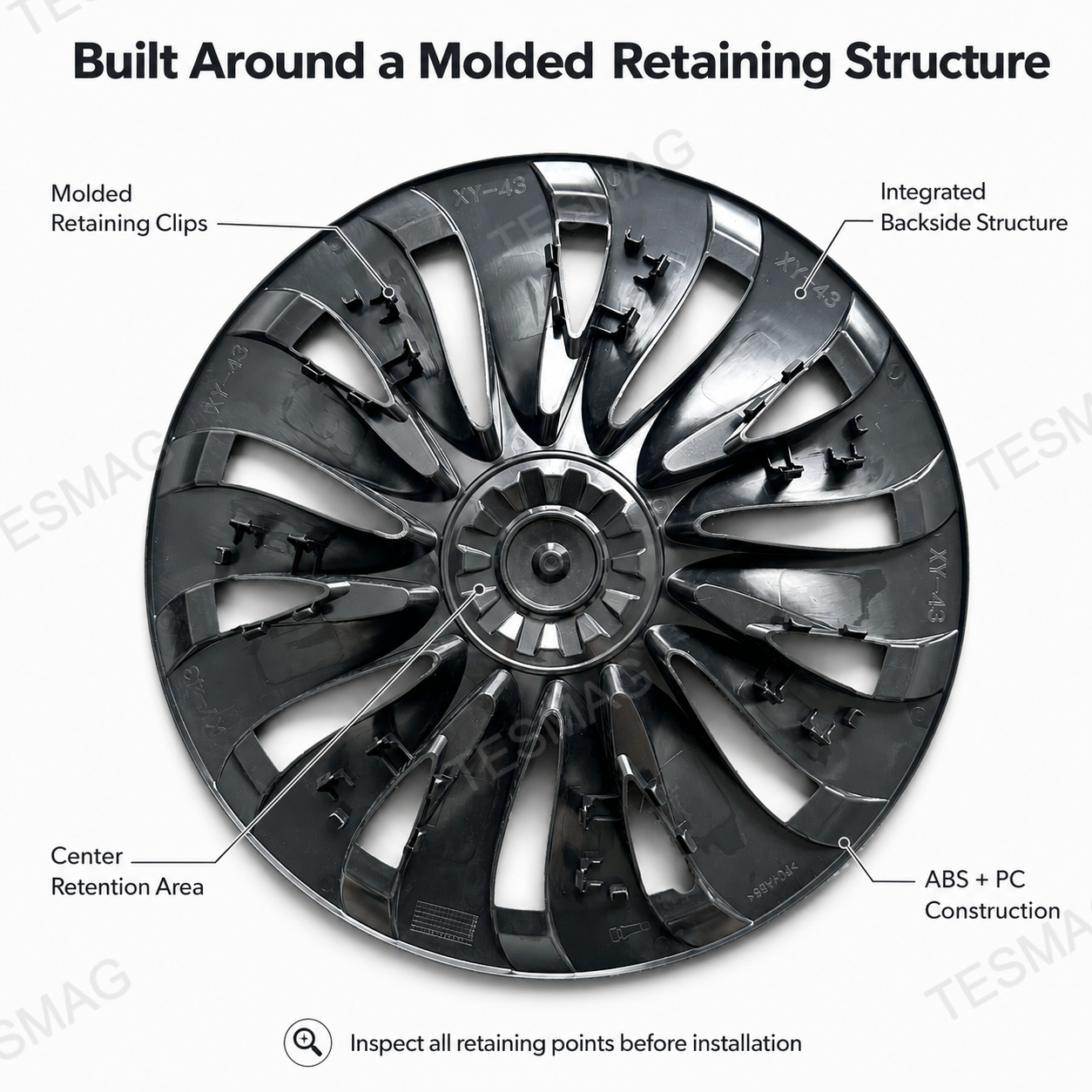 18-Inch Turbine-Style Wheel Covers for Tesla Model Y Standard 2026+