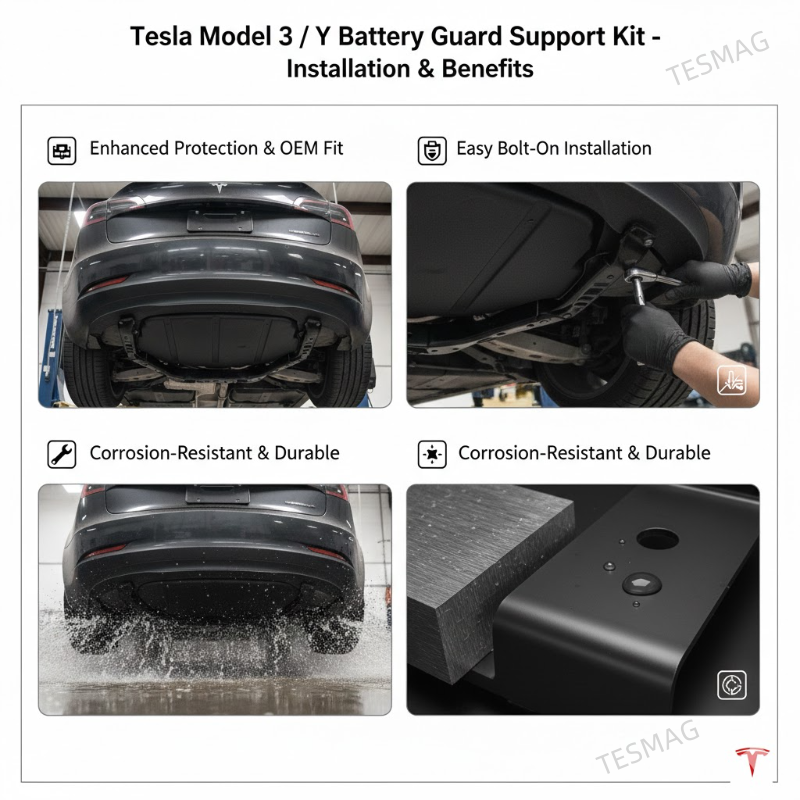 Battery Guard Shield Iron Bracket for Tesla Model 3/Y 2021-2023 | 1452325-01-B 1100055-01-C