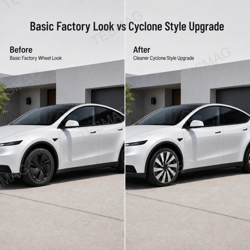19" Cyclone Style Wheel Covers for 2026+ Tesla Model Y Standard – Set of 4