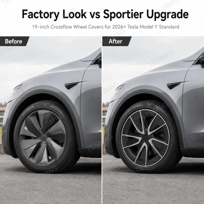 19" Crossflow Wheel Covers for 2026+ Tesla Model Y Standard – 4PCS