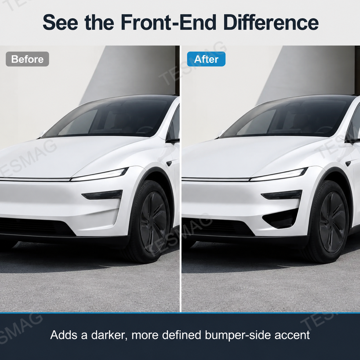 Front Bumper Side Accent Trim Cover for Tesla Model Y Juniper Premium / Model YL 