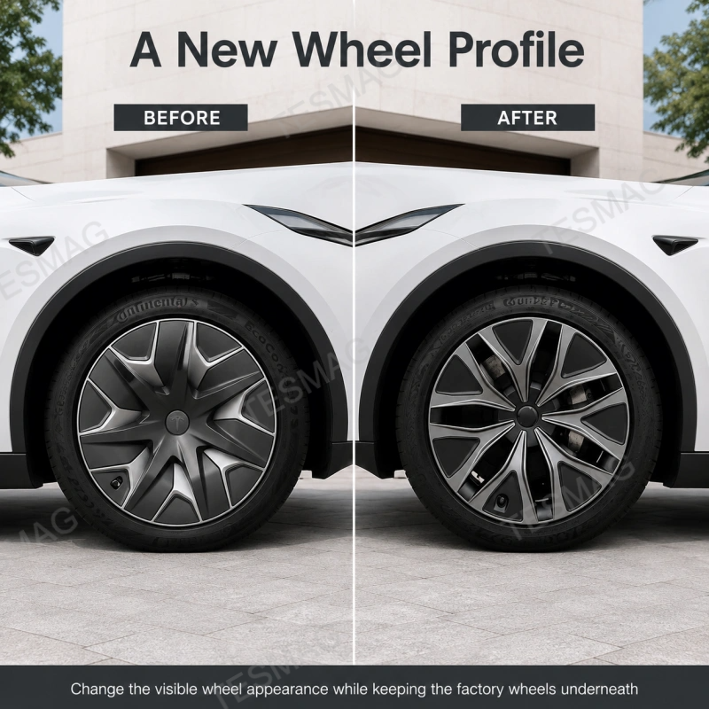19-Inch Seven-Spoke Wheel Cover Set for Tesla Model Y L 2026+ Machina 2.0