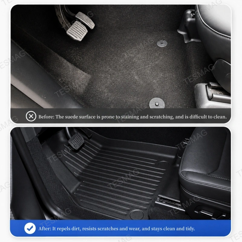 All-Weather TPE Floor Mats for Tesla Model YL 2026+ 6-Seat