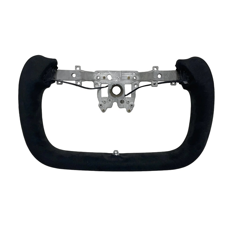 Black Alcantara Yoke Steering Wheel for Tesla Model 3 Highland
