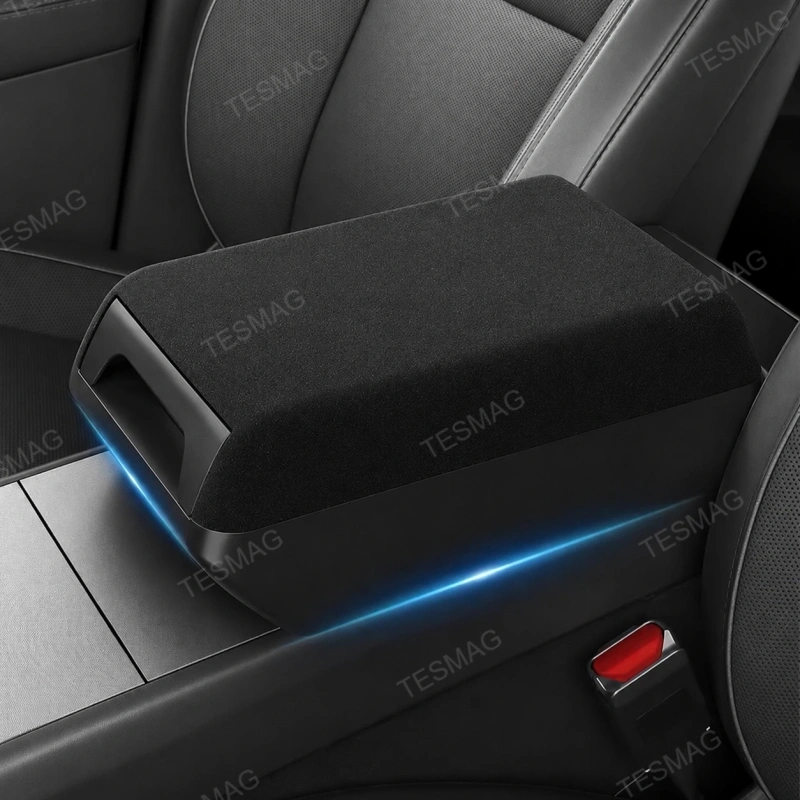 Alcantara Armrest Riser with Hidden Storage for Tesla Model 3 Highland/Model Y Juniper/Model YL
