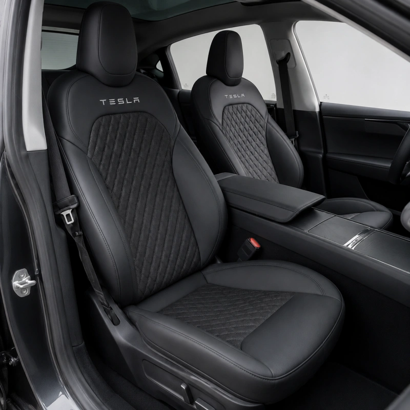 Nappa Leather Seat Covers 5 Seater for Tesla Model Y Juniper 2025–2026