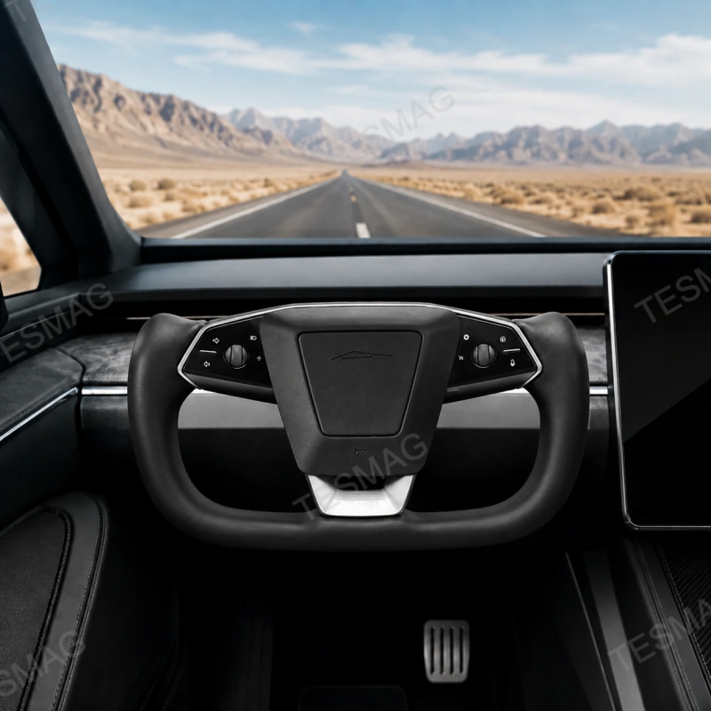 Nappa Leather Yoke Steering Wheel Frame for Tesla Cybertruck 2024-2026