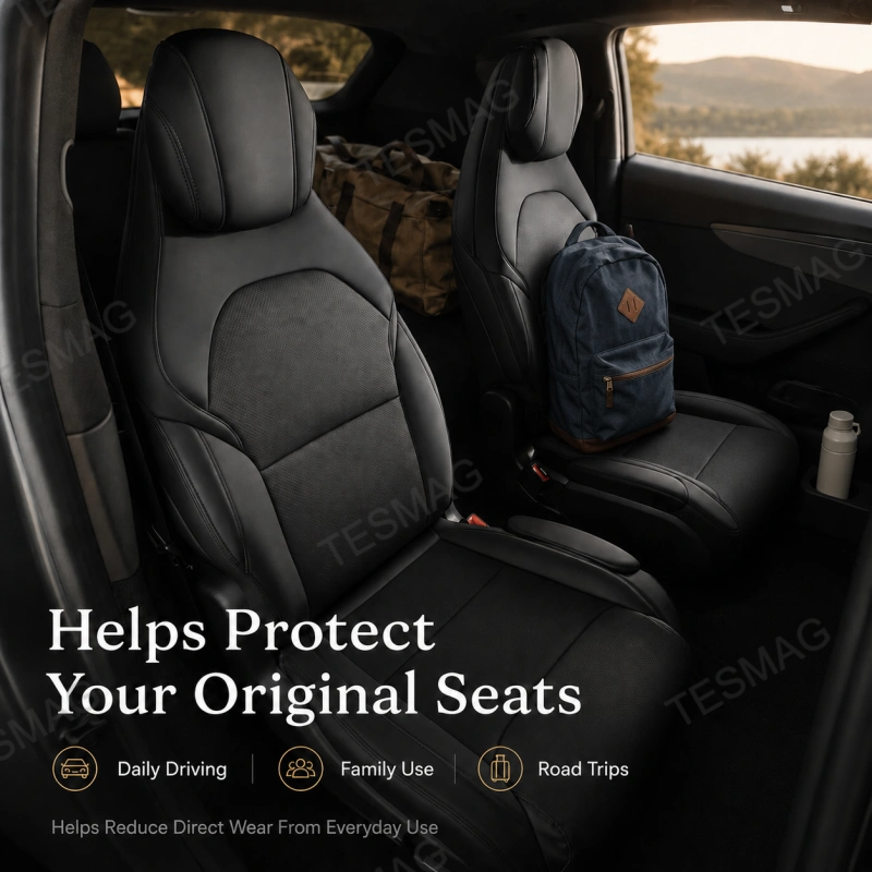 Full-Cover Nappa Leather Seat Covers for Tesla Model Y L 6-Seater