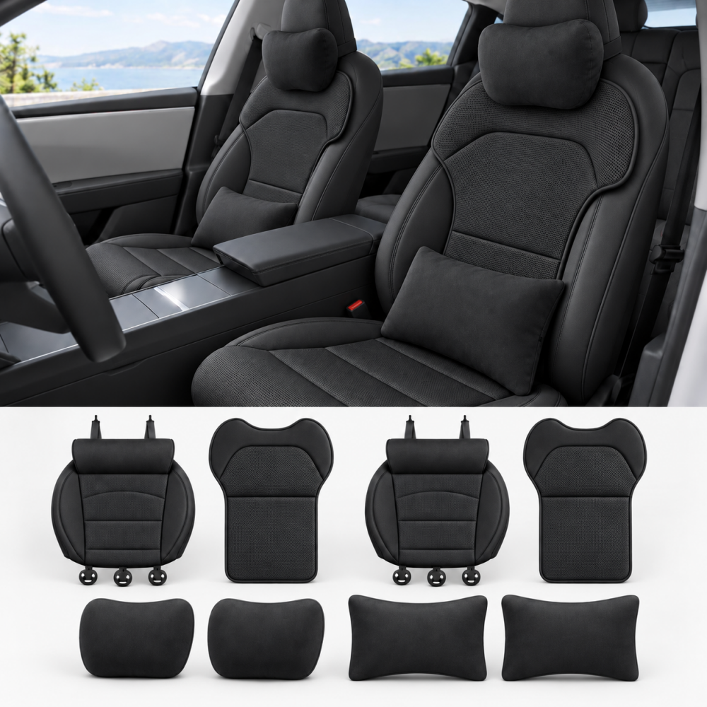8-Piece Front Seat Comfort Set for Tesla Model 3/Y | Highland & Juniper