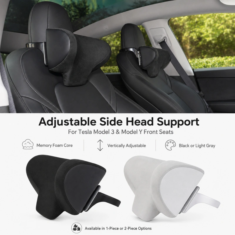 Adjustable Memory Foam Headrest Pillow for Tesla Model 3/Y
