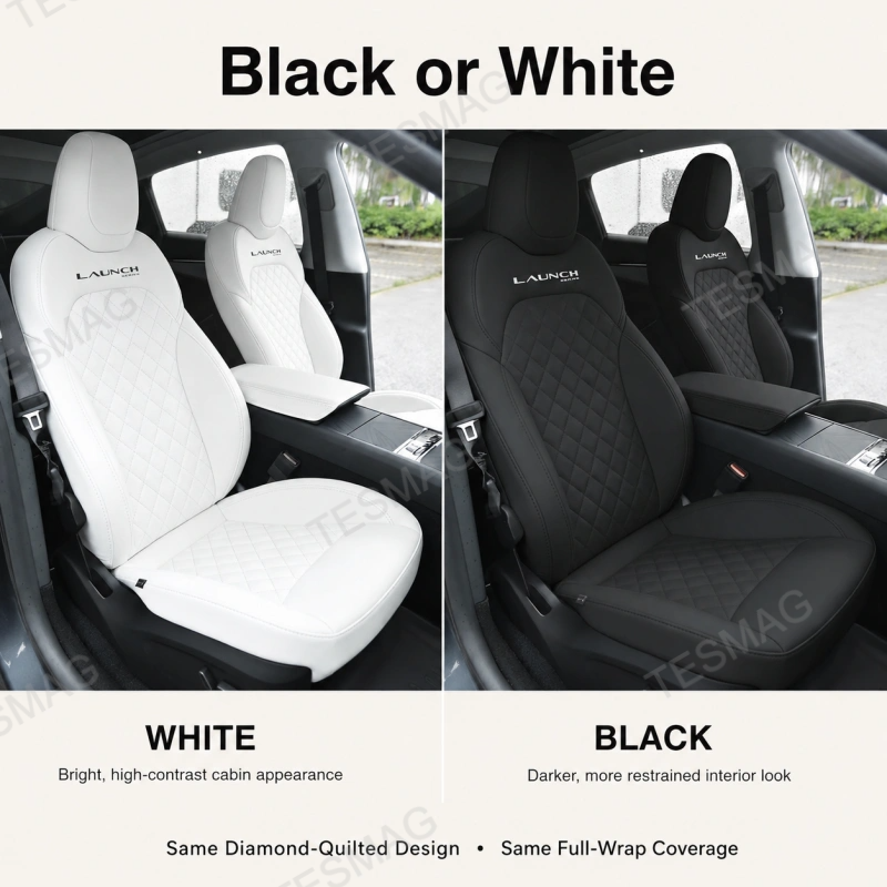 Diamond-Quilted Nappa Leather Seat Covers for Tesla Model Y Juniper Premium 2025.03+