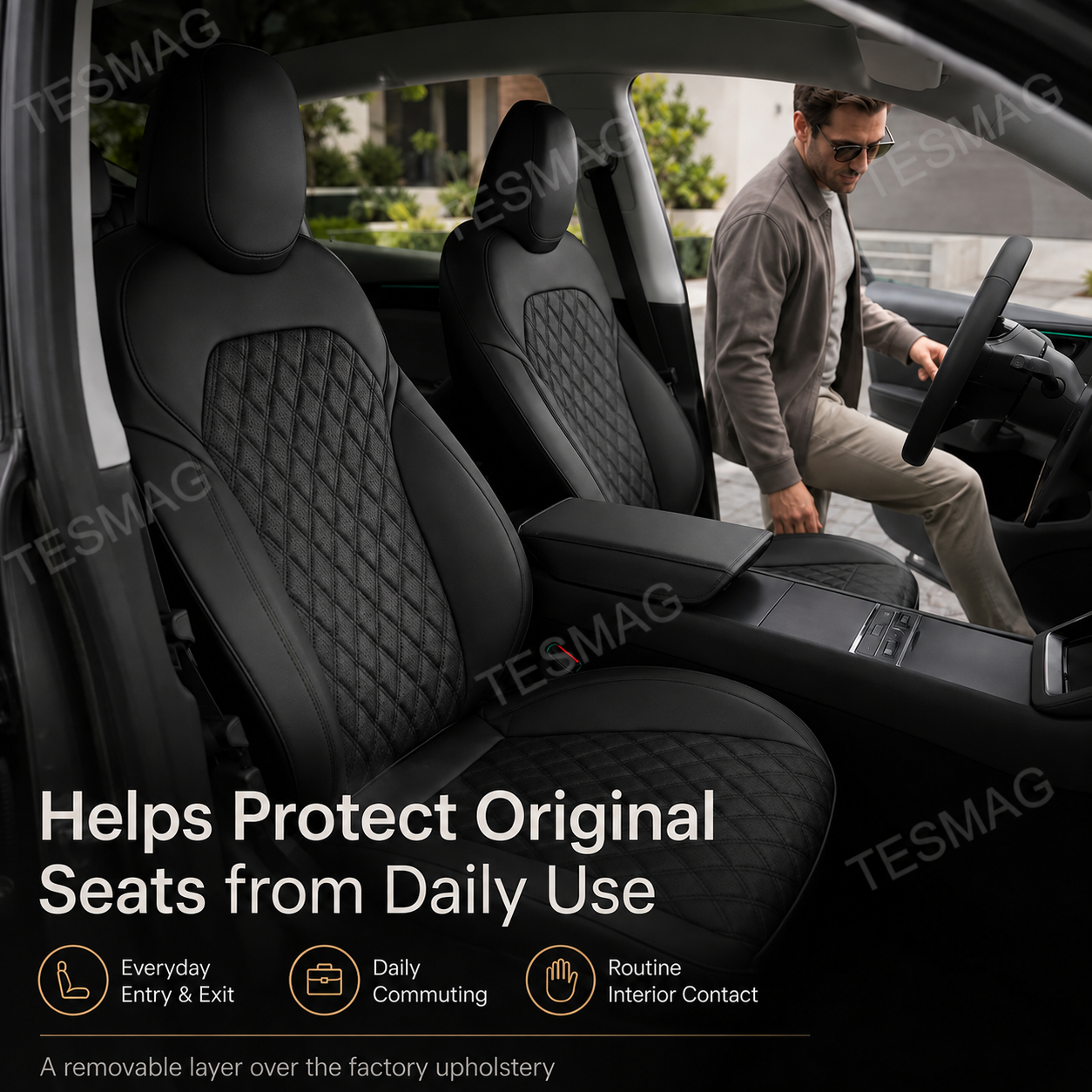 Diamond Quilted Seat Covers for Tesla Model Y Juniper Standard & Premium 5-Seater