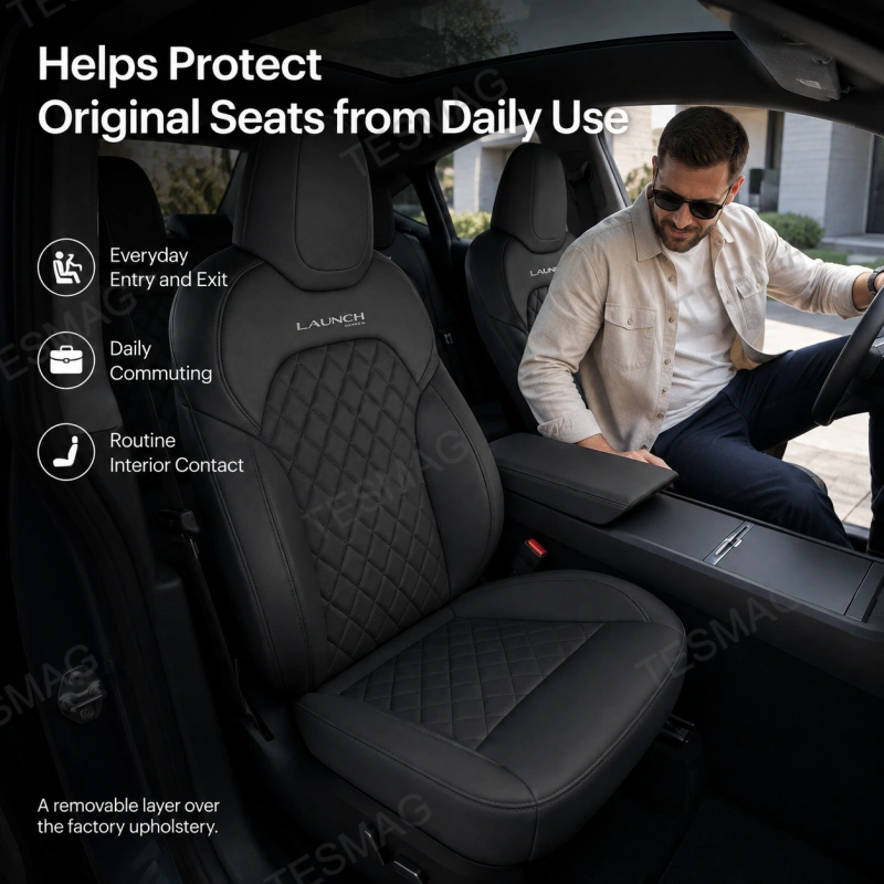 Diamond-Quilted Nappa Leather Seat Covers for Tesla Model Y Juniper Premium 2025.03+