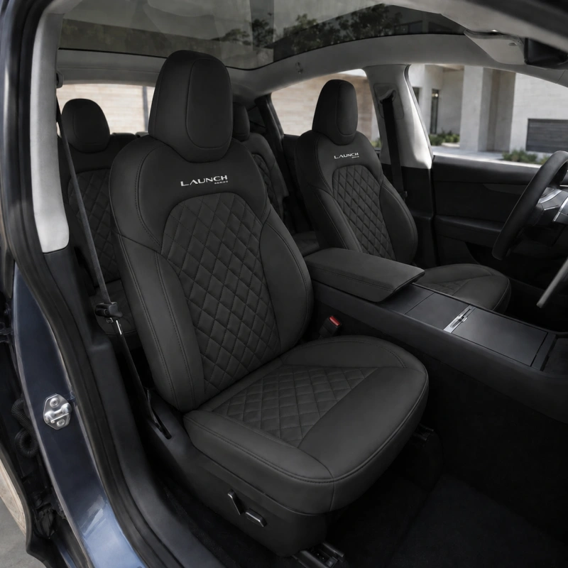 Diamond-Quilted Nappa Leather Seat Covers for Tesla Model Y Juniper Premium 2025.03+