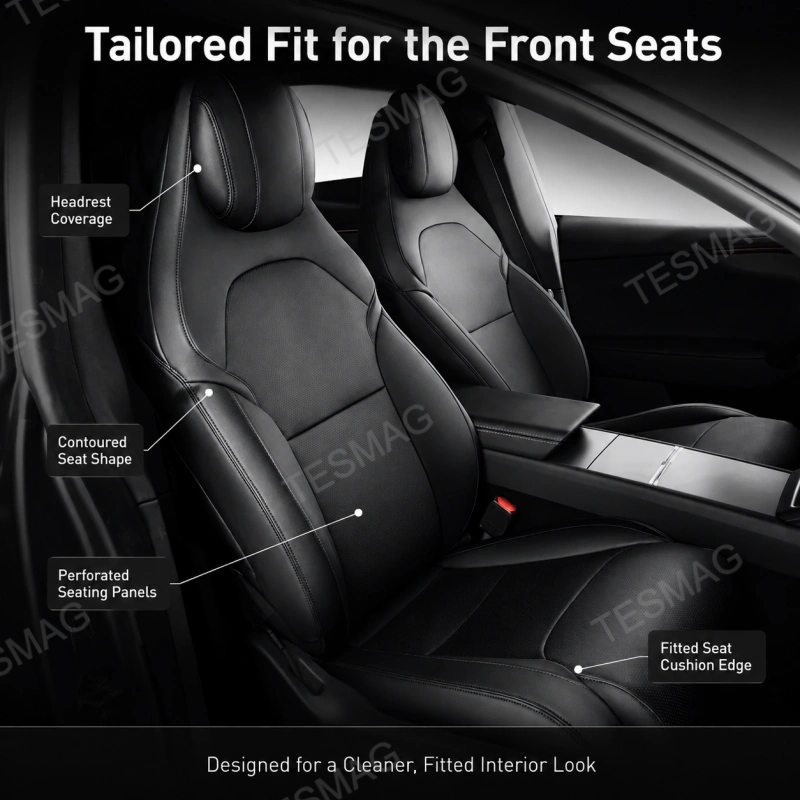 Full-Cover Nappa Leather Seat Covers for Tesla Model Y L 6-Seater