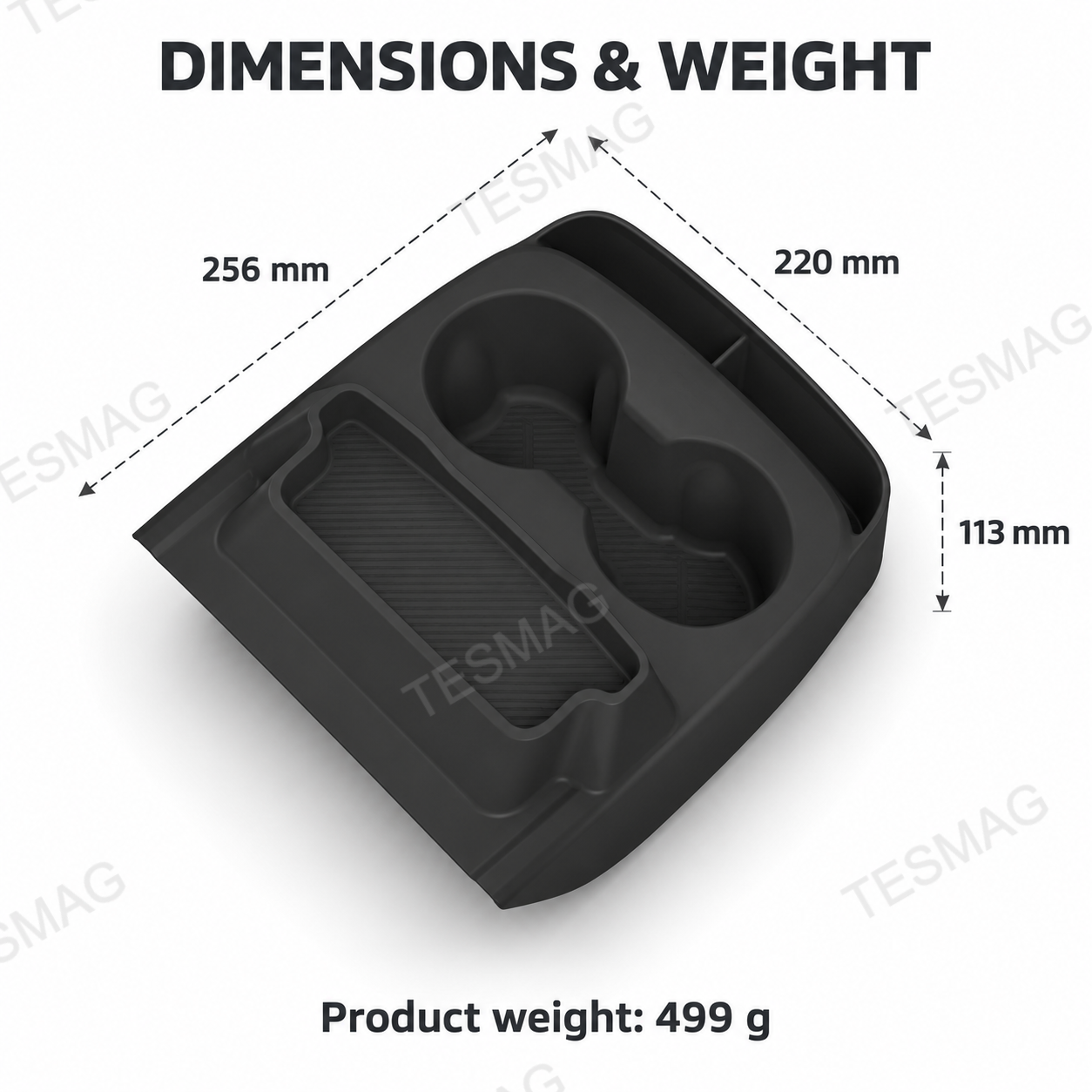 Center Console Silicone Cup Holder Organizer for Tesla Model Y Standard 2026+