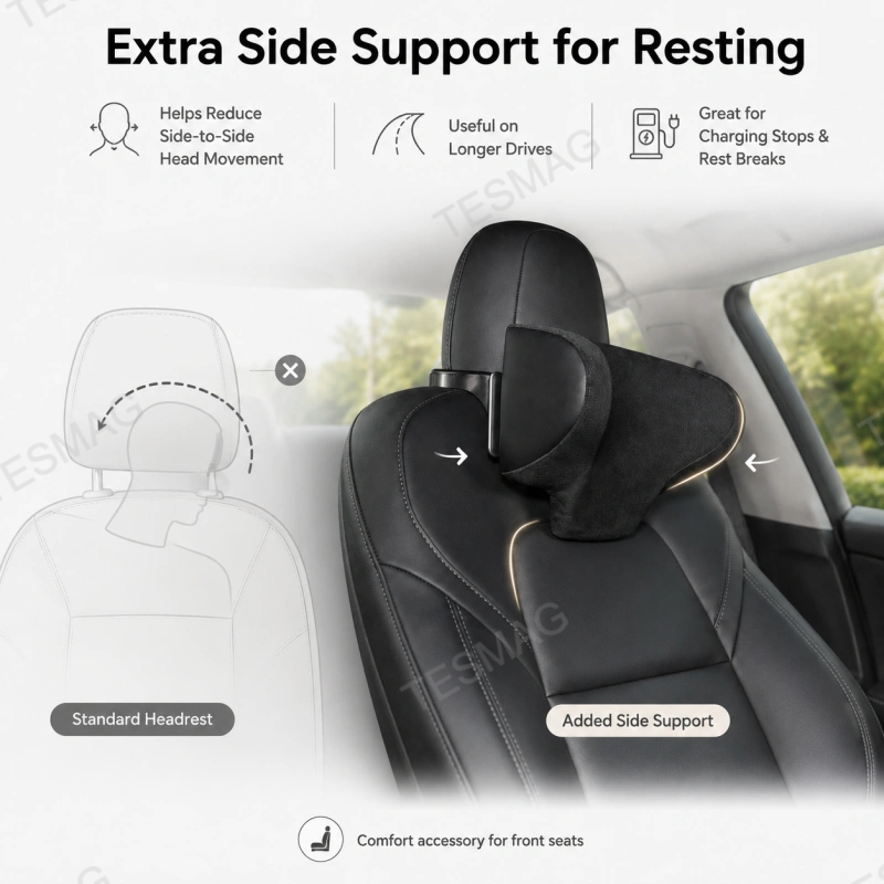 Adjustable Memory Foam Headrest Pillow for Tesla Model 3/Y