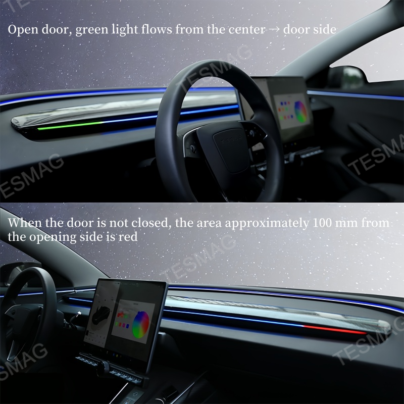 Blind Spot Detection (BSD) Smart Ambient Light for Tesla Model 3/Y