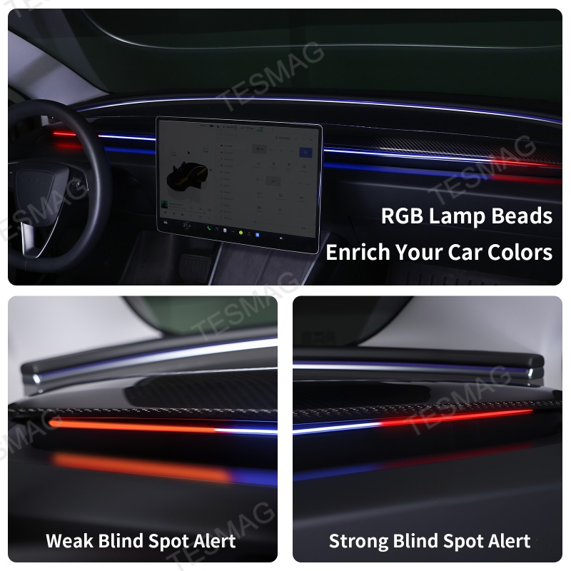 Blind Spot Detection (BSD) Smart Ambient Light for Tesla Model 3/Y
