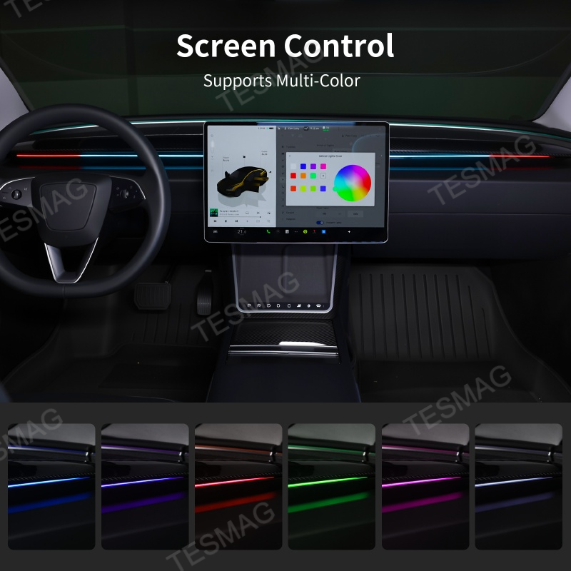 Blind Spot Detection (BSD) Smart Ambient Light for Tesla Model 3/Y