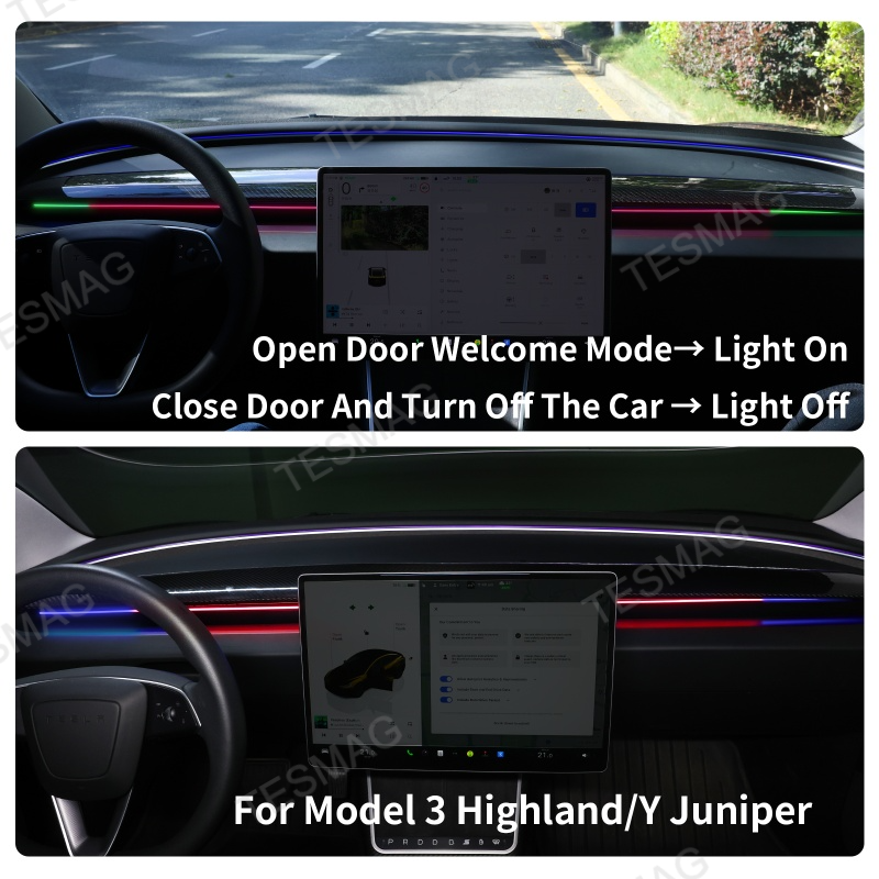 Blind Spot Detection (BSD) Smart Ambient Light for Tesla Model 3/Y