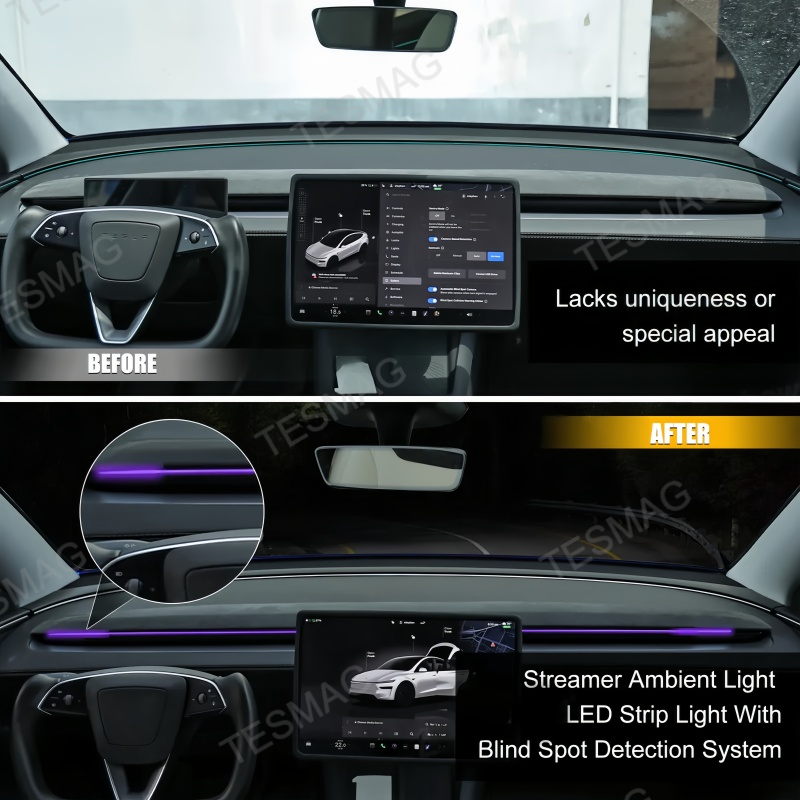 Blind Spot Detection (BSD) Smart Ambient Light for Tesla Model 3/Y