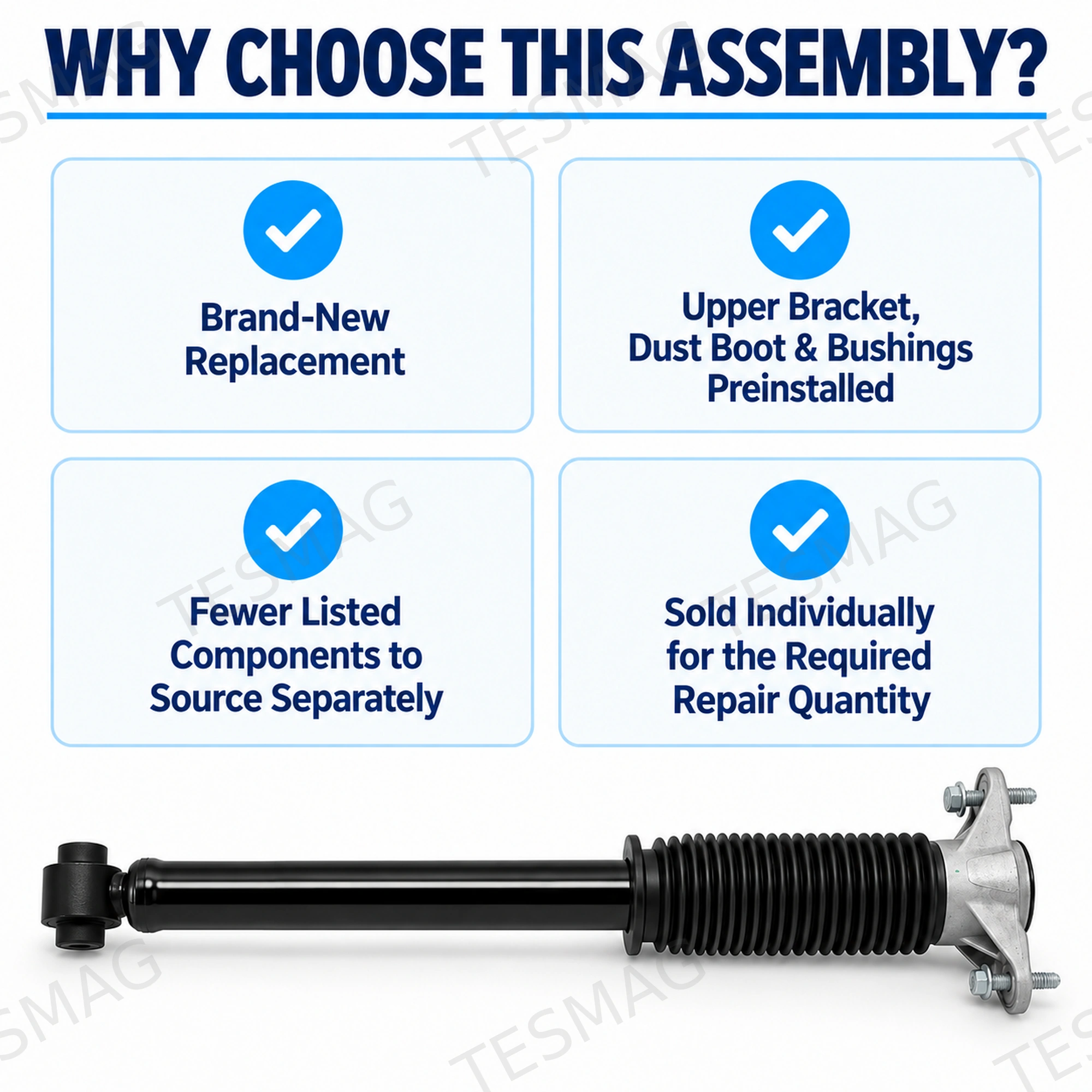 Rear Shock Absorber Replacement for Tesla Model 3 RWD 2018–Sep 2023 | 1044461-02-C