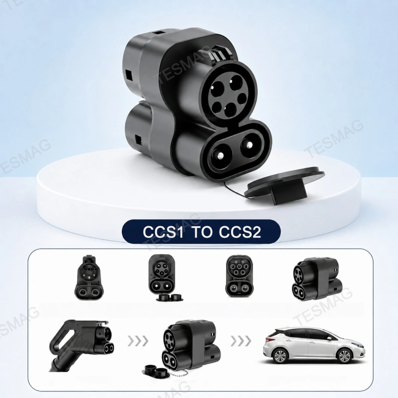 CCS1 Charger to CCS2 Vehicle EV Fast Charging Adapter