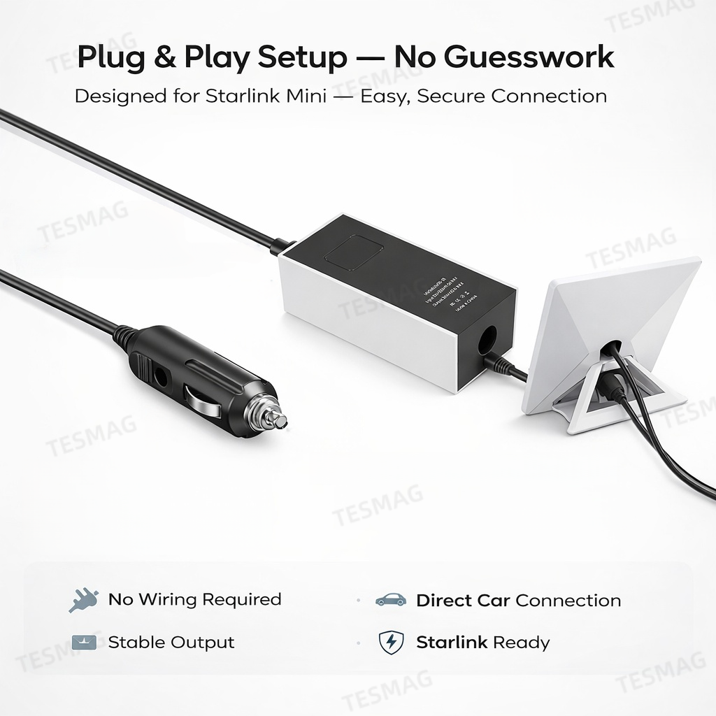 Car Power Adapter 12V-36V to 36V DC Converter for Starlink Mini Vehicle Power Supply