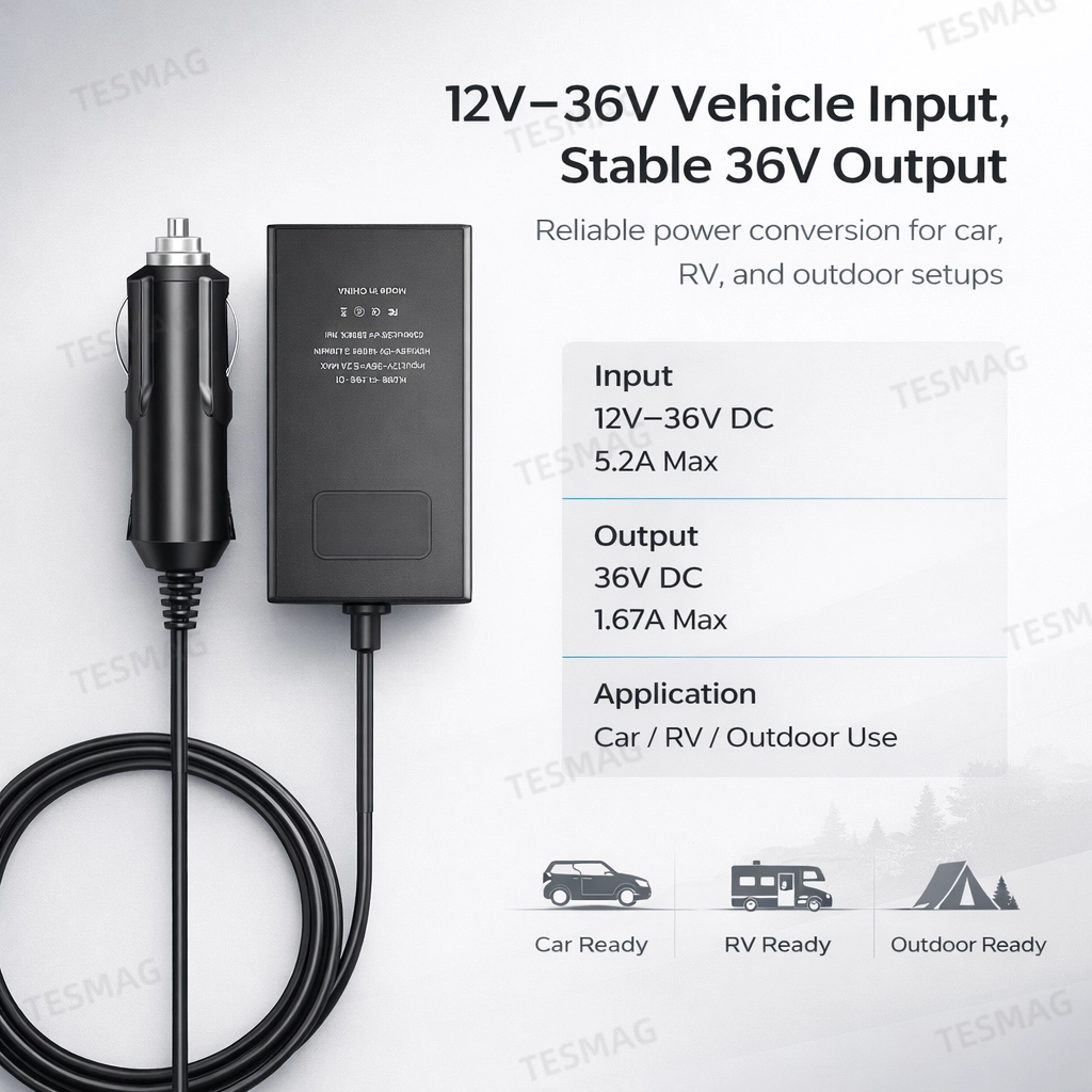 Car Power Adapter 12V-36V to 36V DC Converter for Starlink Mini Vehicle Power Supply