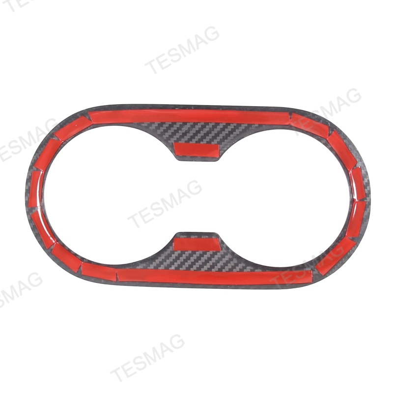 Carbon Fiber Backseat Cup Holder Cover for Tesla Model 3/Y