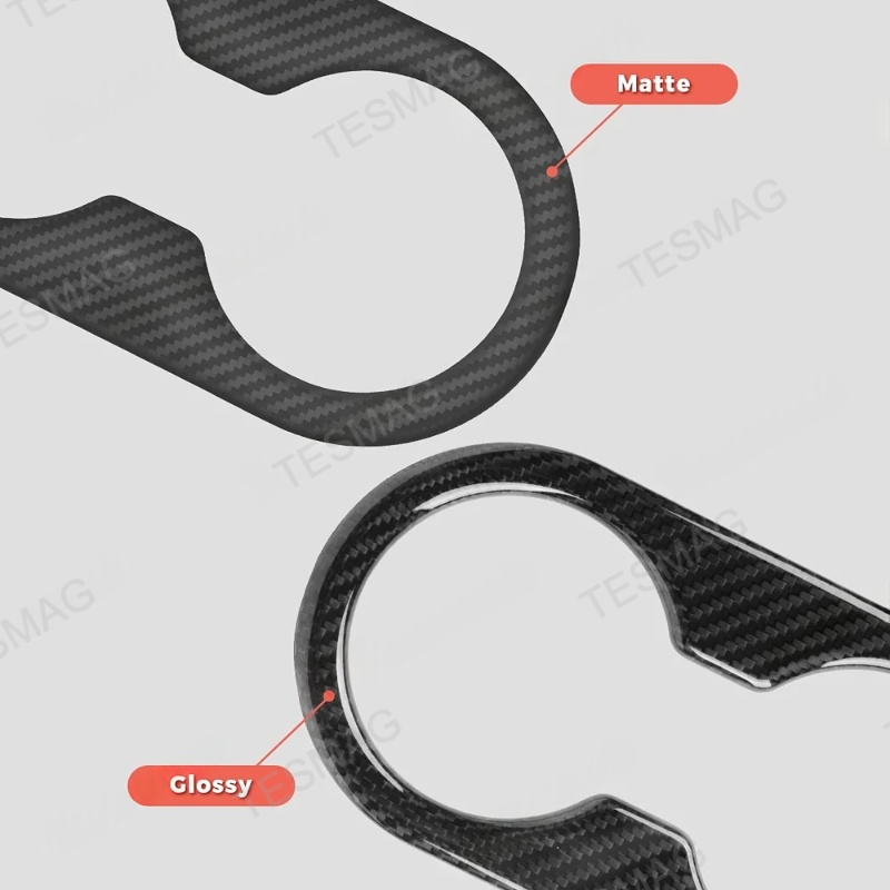 Carbon Fiber Backseat Cup Holder Cover for Tesla Model 3/Y