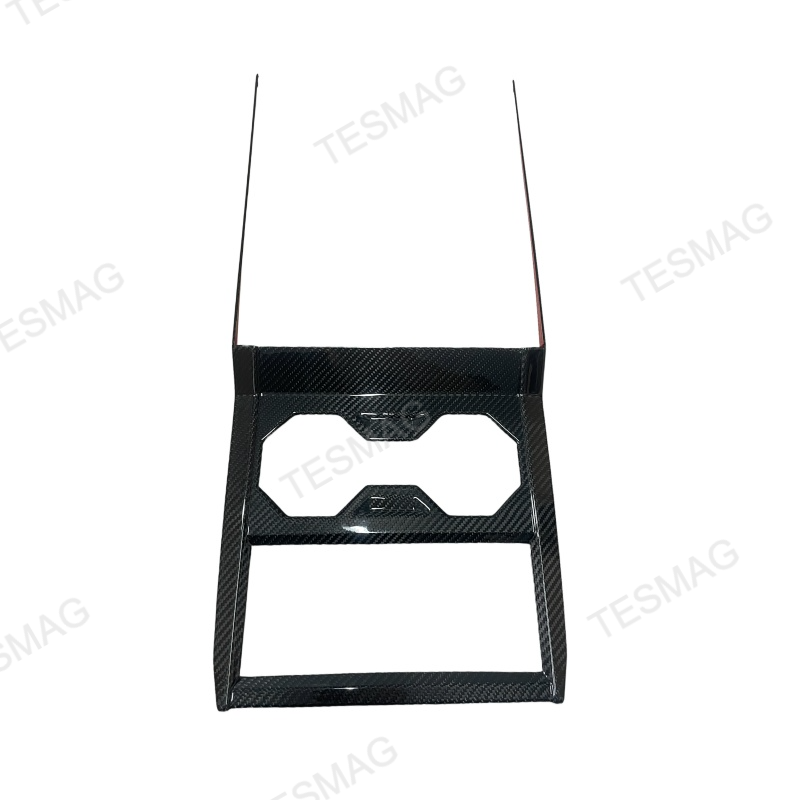 Carbon Fiber Center Console Cup Holder Panel Trim Cover for Tesla Cybertruck