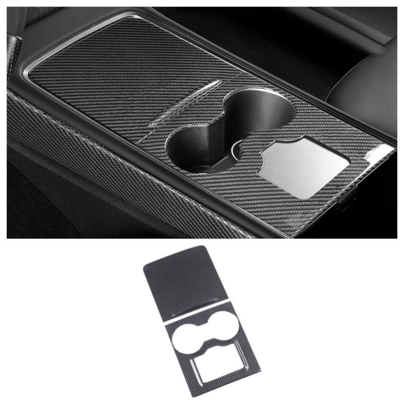 Carbon Fiber Center Console Trim Panel Cover for Tesla Model 3/Y