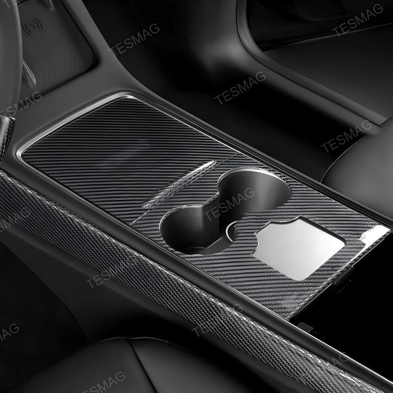 Carbon Fiber Center Console Trim Panel Cover for Tesla Model 3/Y