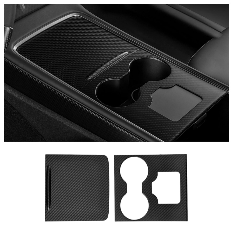 Carbon Fiber Center Console Trim Panel Cover for Tesla Model 3/Y