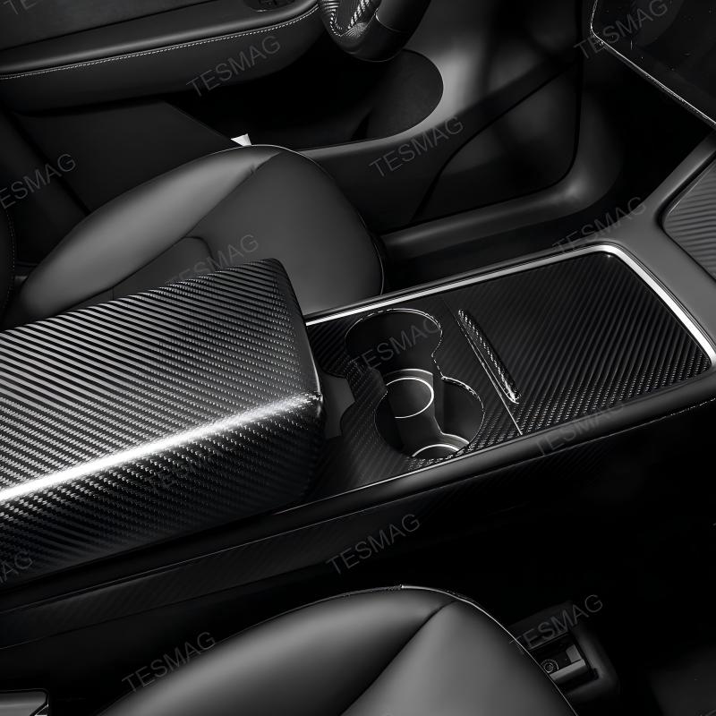 Carbon Fiber Center Console Trim Panel Cover for Tesla Model 3/Y