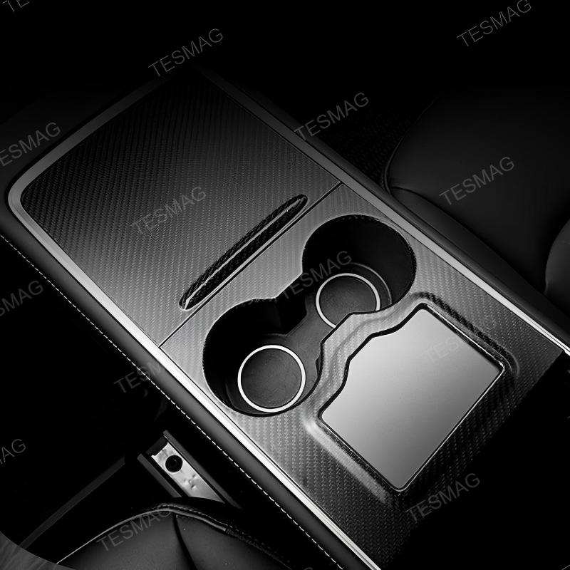 Carbon Fiber Center Console Trim Panel Cover for Tesla Model 3/Y