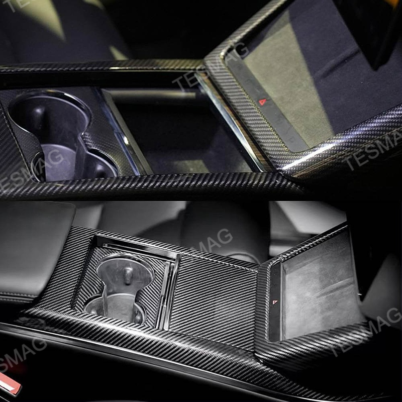 Carbon Fiber Charging Pad Frame for Tesla Model S/X 2021+