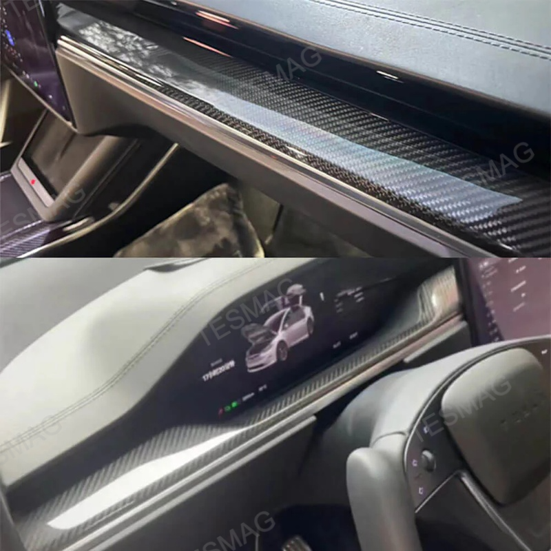 Carbon Fiber Dashboard Covers for Tesla Model S/X 2021+