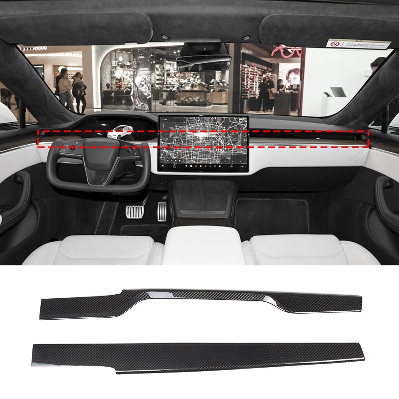 Carbon Fiber Dashboard Covers for Tesla Model S/X 2021+