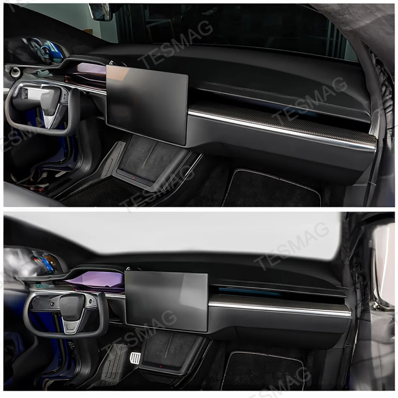 Carbon Fiber Dashboard Covers for Tesla Model S/X 2021+