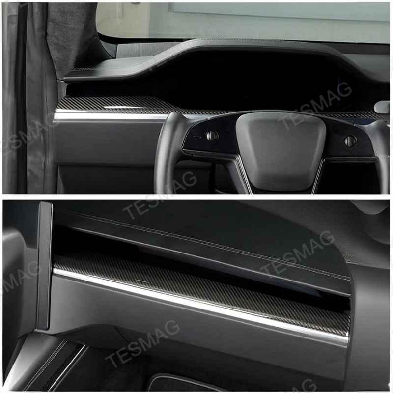 Carbon Fiber Dashboard Covers for Tesla Model S/X 2021+