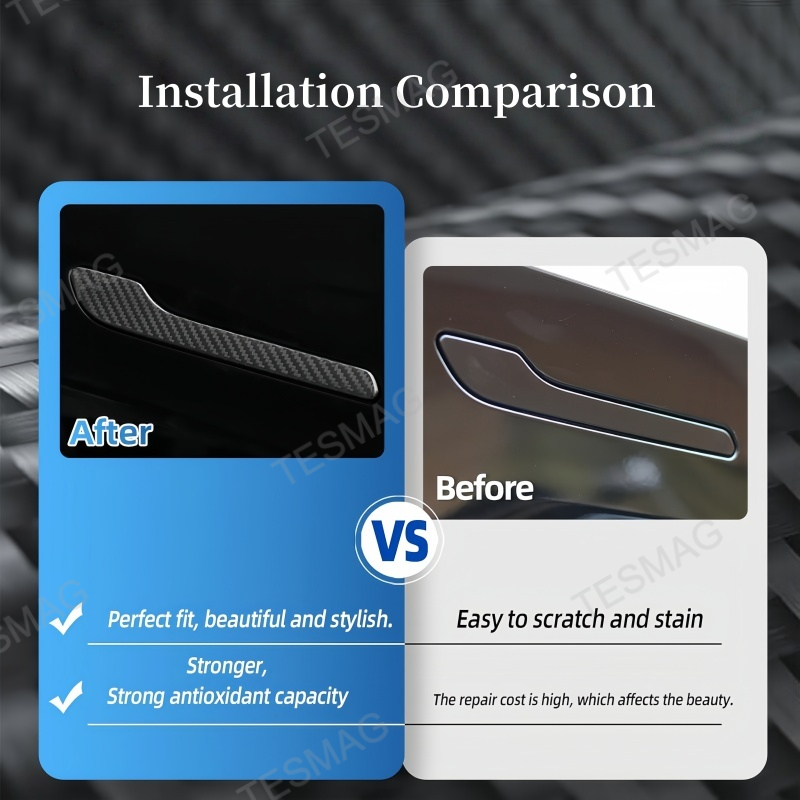 Carbon Fiber Door Handle Covers for Tesla Model 3/Y