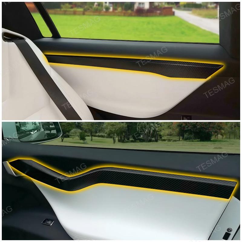 Carbon Fiber Door Panel Trim Overlay for Tesla Model S/X