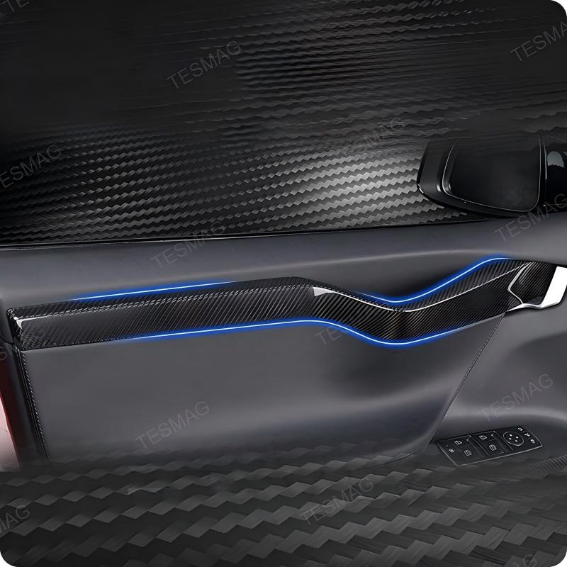 Carbon Fiber Door Panel Trim Overlay for Tesla Model S/X