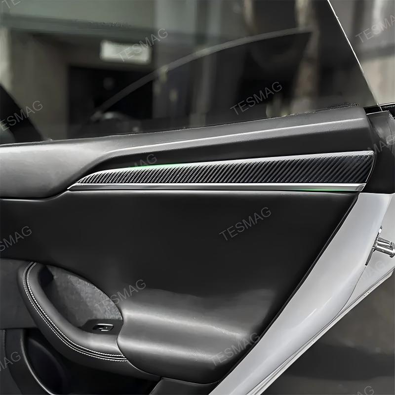 Carbon Fiber Door Panel Trim Overlay for Tesla Model S/X