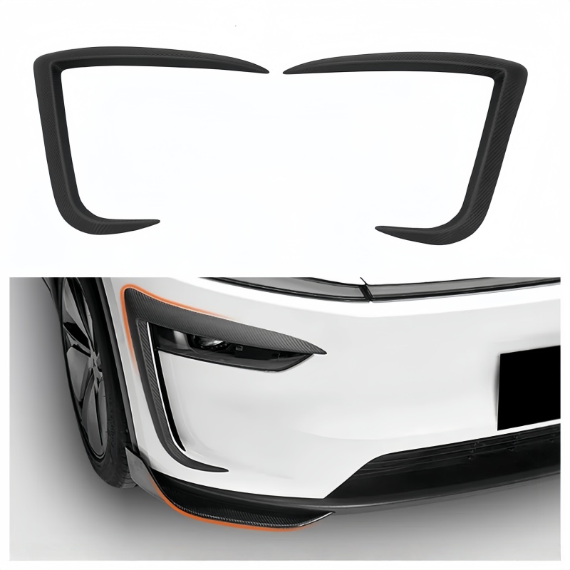 Carbon Fiber Front Fog Light Covers for Tesla Model Y Juniper 2025+