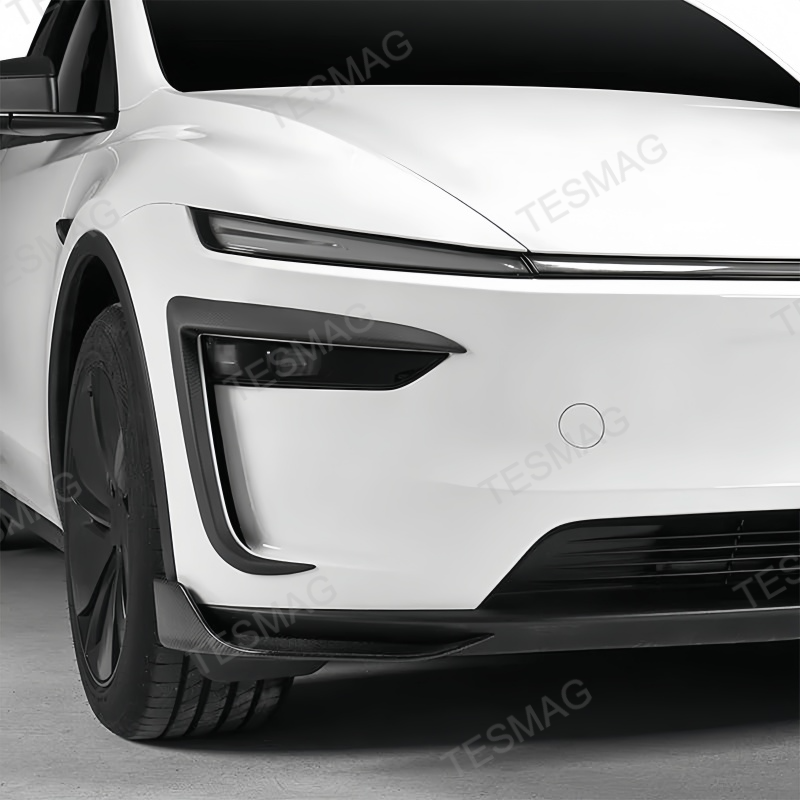 Carbon Fiber Front Fog Light Covers for Tesla Model Y Juniper 2025+
